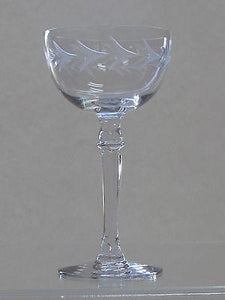 4 Fostoria Tall champagne glass Holly pattern Hand cut Crystal auction