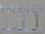 4 Fostoria Tall champagne glass Holly pattern Hand cut Crystal auction