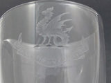 pouring glass goblet VINCIT VERITAS TRUTH CONQUERS COPPER WHEEL ENGRAVE auction