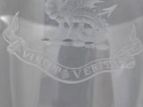 pouring glass goblet VINCIT VERITAS TRUTH CONQUERS COPPER WHEEL ENGRAVE auction