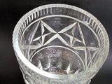 Old Cut glass vase Antique Crystal square base auction