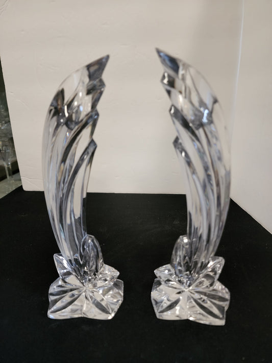 Candle sticks Pair Crystal Signed lenox auction