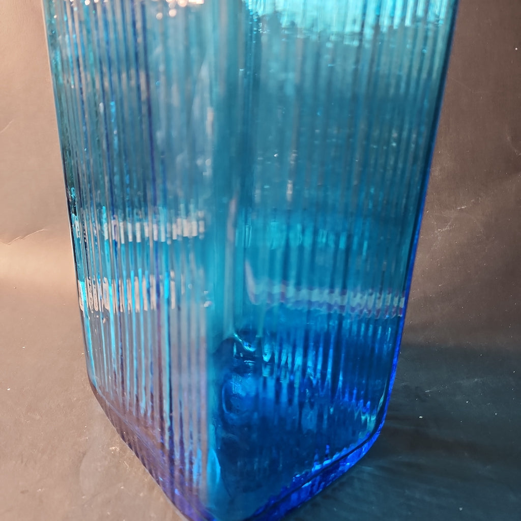 Home › Blenko Glass blue rectangular vase 15. 75