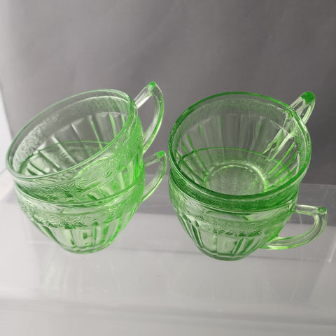 Depression Glass Jeannette Adam cups 4 piece