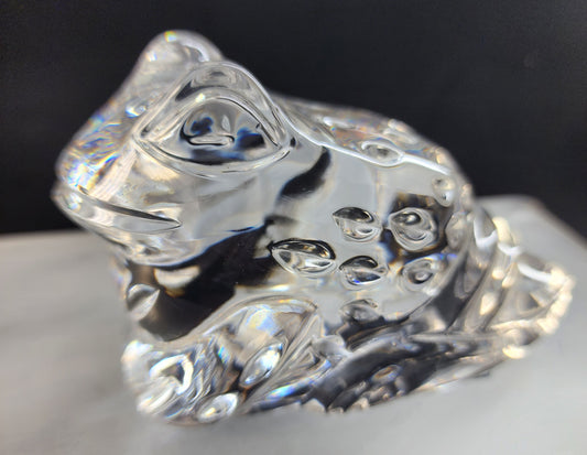 Signed Waterford crystal frog paperweight