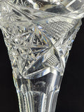 Cut glass small trumpet vase antique