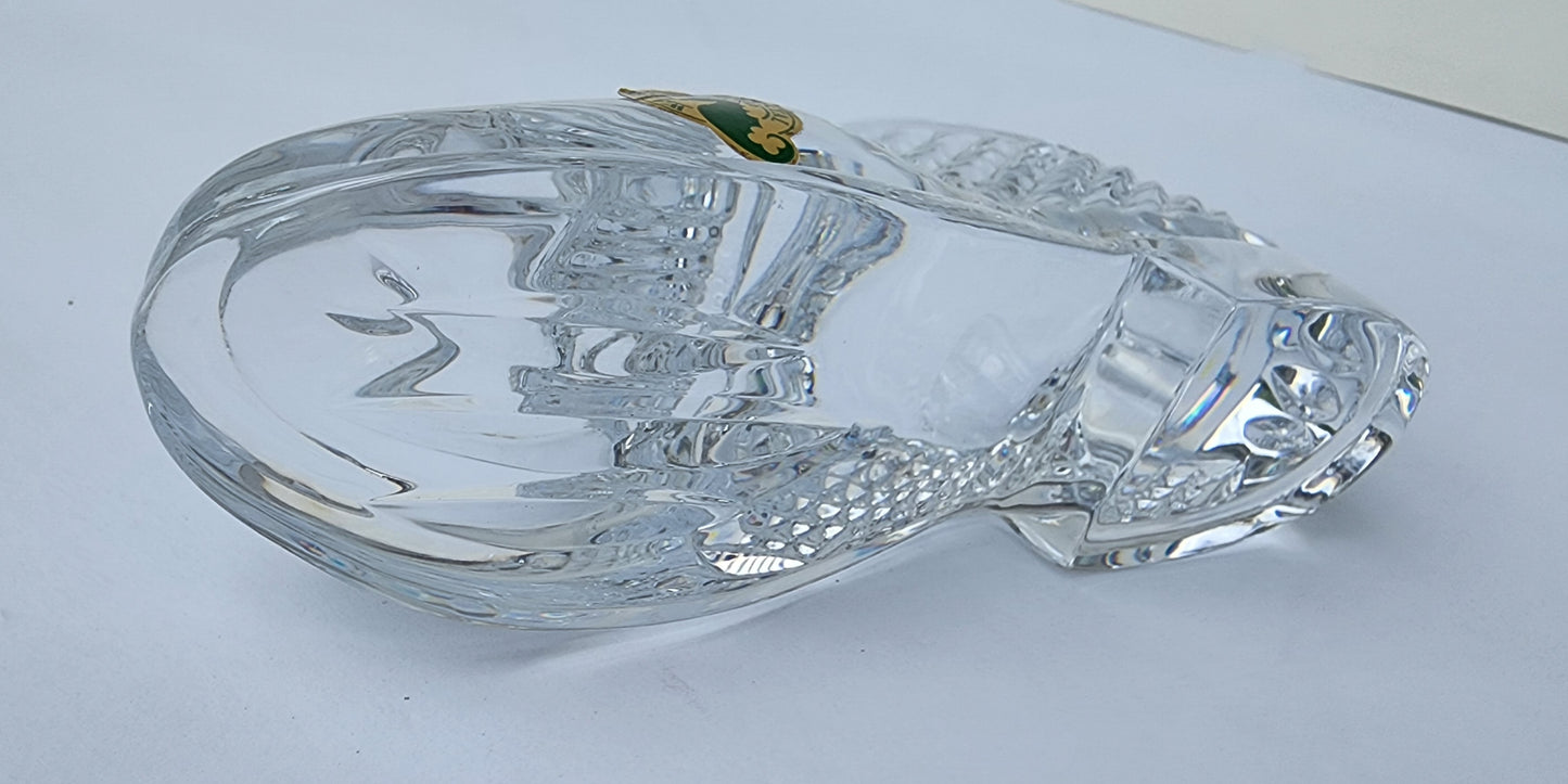 Signed Waterford crystal golf shoe paperweight