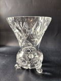 Cut glass three leged flower vase