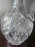 Hand Cut Glass ABP handled Decanter