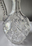 Hand Cut Glass ABP handled Decanter