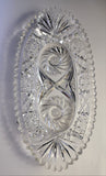 American Brilliant Period Cut Glass oval dish Antique tg