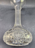 ABP cut glass vase antique fluted neck Adm