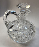 Hand Cut Glass ABP handled squat Decanter