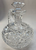 Hand Cut Glass ABP handled squat Decanter