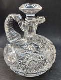 Hand Cut Glass ABP handled squat Decanter