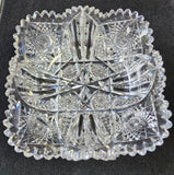 ABP cut glass square bowl American brilliant period 1886 -1915 tg