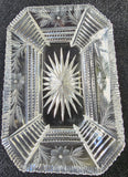 Tuthill hand cut glass triangle dish