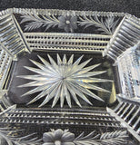 Tuthill hand cut glass triangle dish