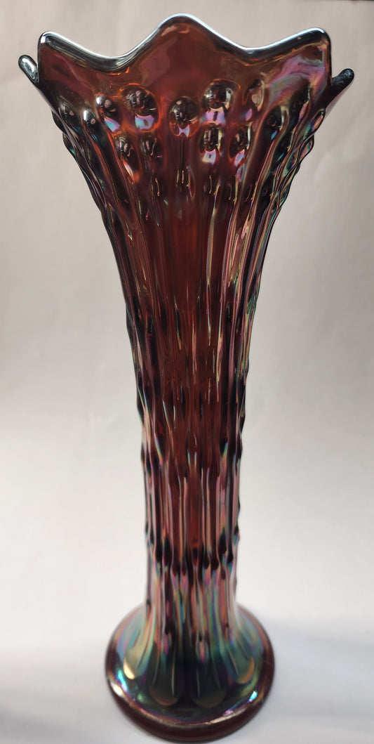 Carnival glass tree trunk vase Irn1