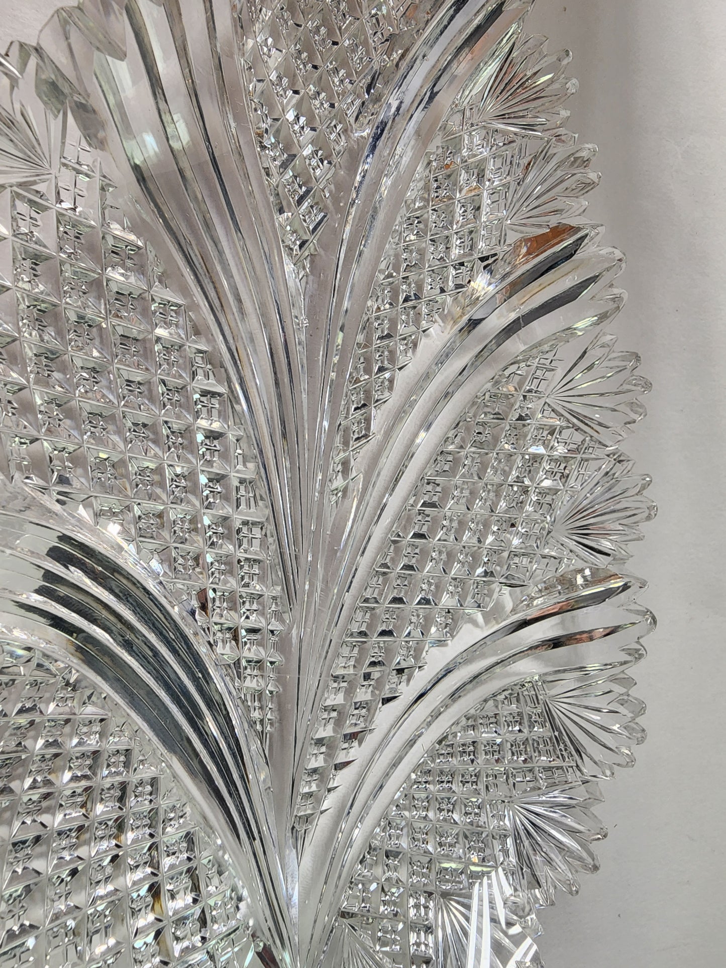 ABP Crystal Cut Glass Leaf dish
