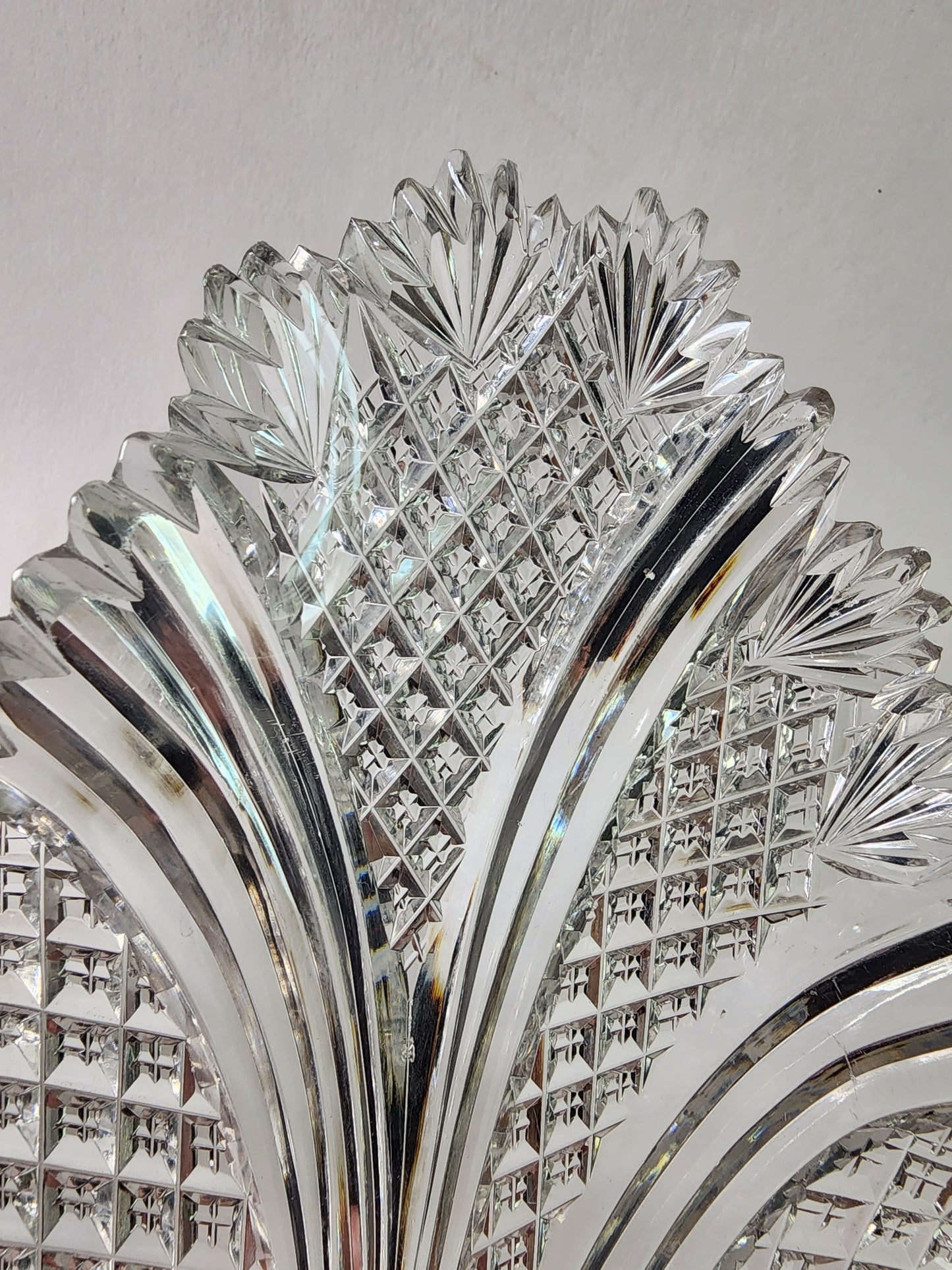 ABP Crystal Cut Glass Leaf dish