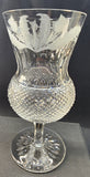 Signed Edinburgh Scotland hand Cut glass Crystal Thistle goblet