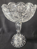 American Brilliant Period Cut Glass compote,  Antique asp1