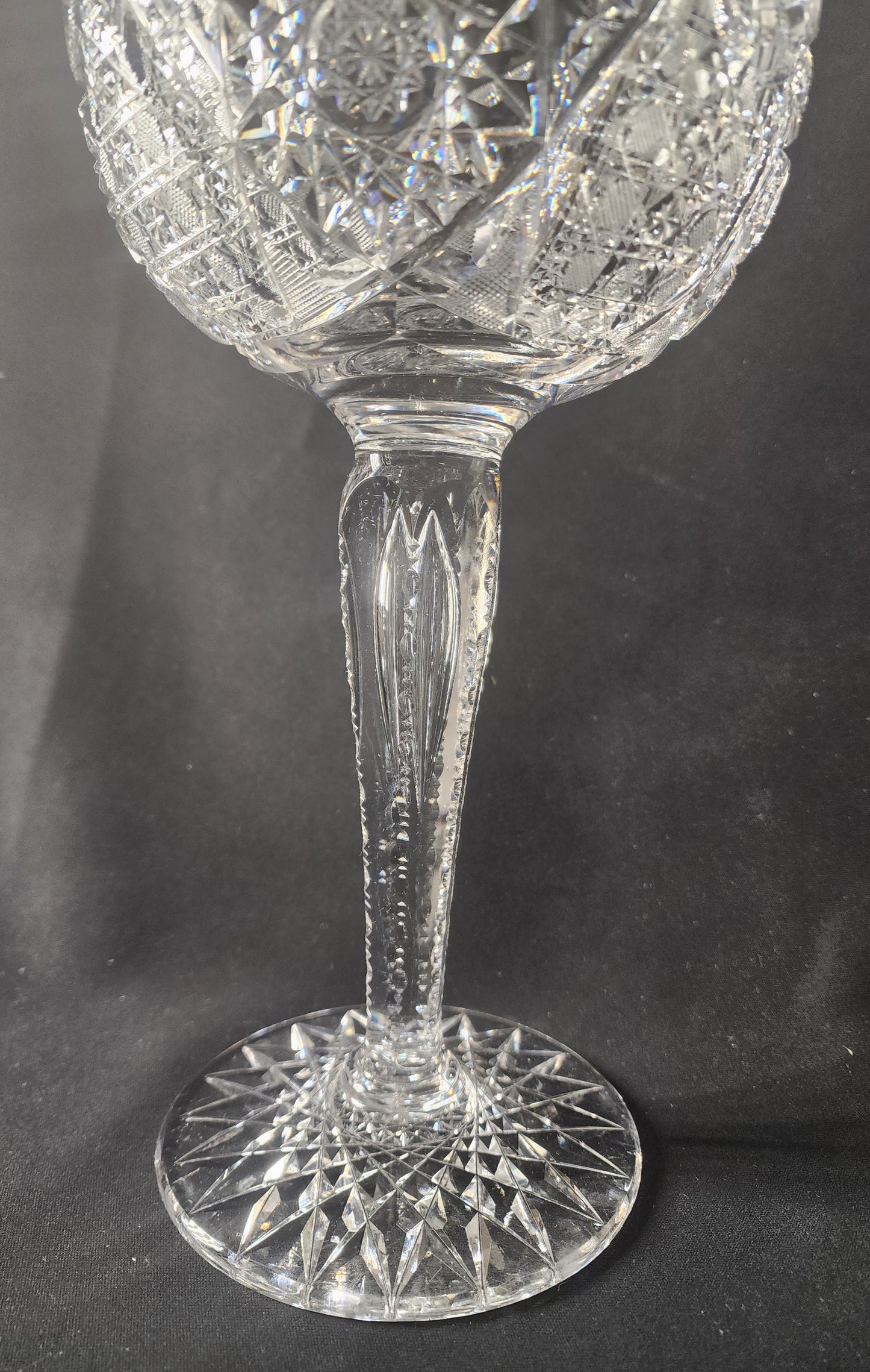 American Brilliant Period Cut Glass compote,  Antique asp1