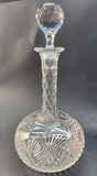 American Brilliant Period Strawberry diamond and fan Cut Glass decanter St Louis neck