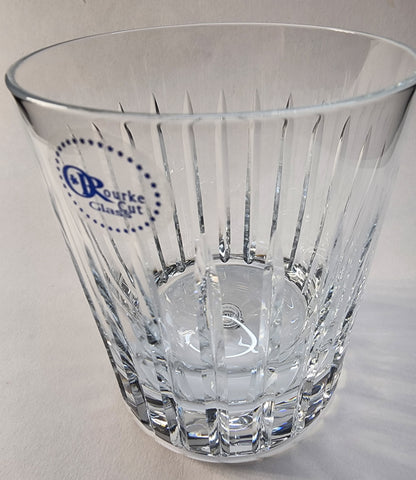 Hand cut DOR custom whiskey glass Double on the rocks ORourke