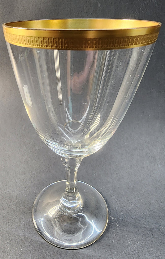 Lenox wine glass Tuxedo pattern gold band Made in USA Mt Pleasant PA