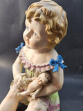 Large hand painted bisque Porcelain piano doll