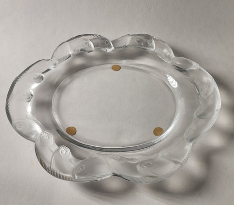 Lalique signed glass piriac oval plate