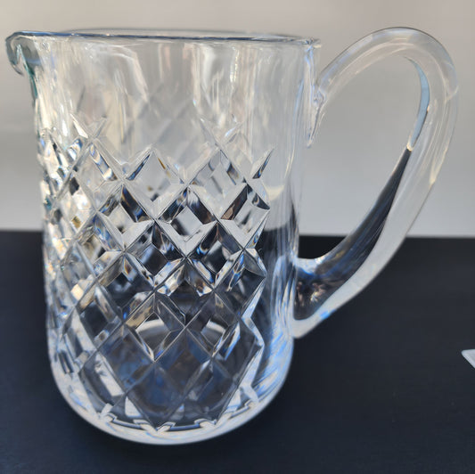 Signed Waterford Hand Cut crystal pitcher Irish Crystal H1