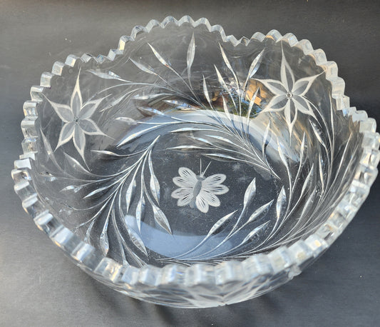 ABP crystal bowl hand cut glass mouth blown Ideal