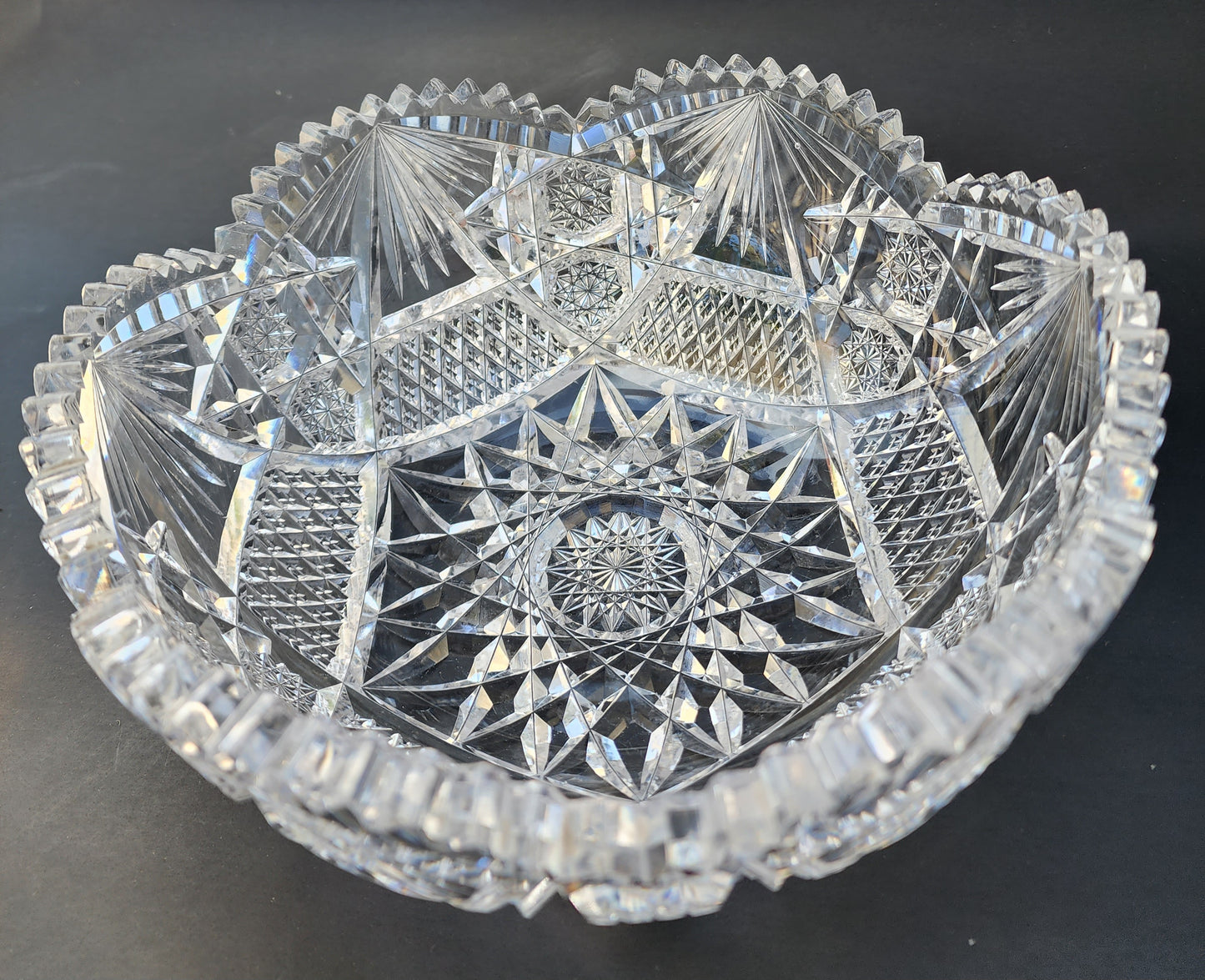 ABP crystal bowl hand cut glass