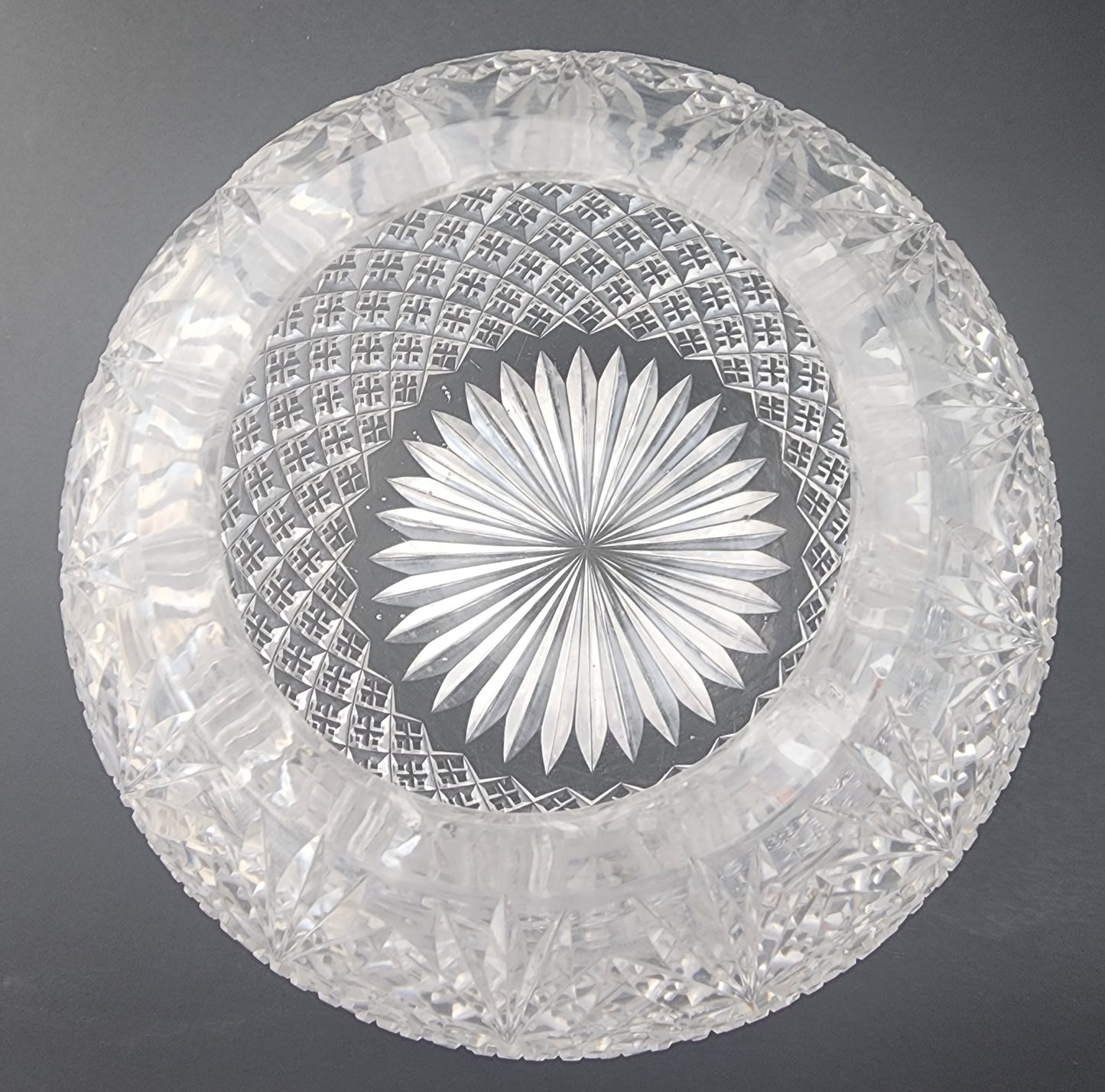 ABP cut glass rose bowl , Antique crystal