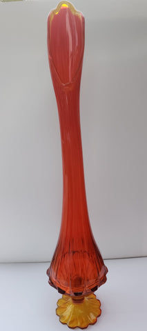 Amberina swung glass vase