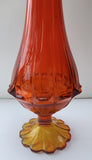 Amberina swung glass vase