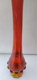 Amberina swung glass vase