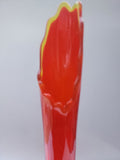 Amberina swung glass vase