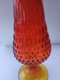 Amberina swung glass vase