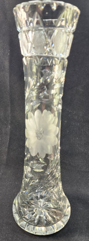 Cut glass Engraved vase antique