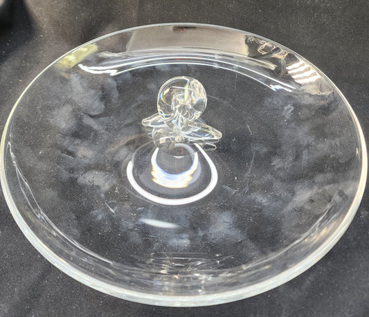Steuben Signed glass canave tidbit d'oeuvres tray