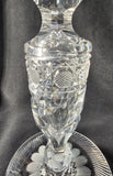 Candlestick American Brilliant Period hand Cut Glass Antique