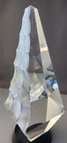 Cut Glass art pyramid optical sculpture signed