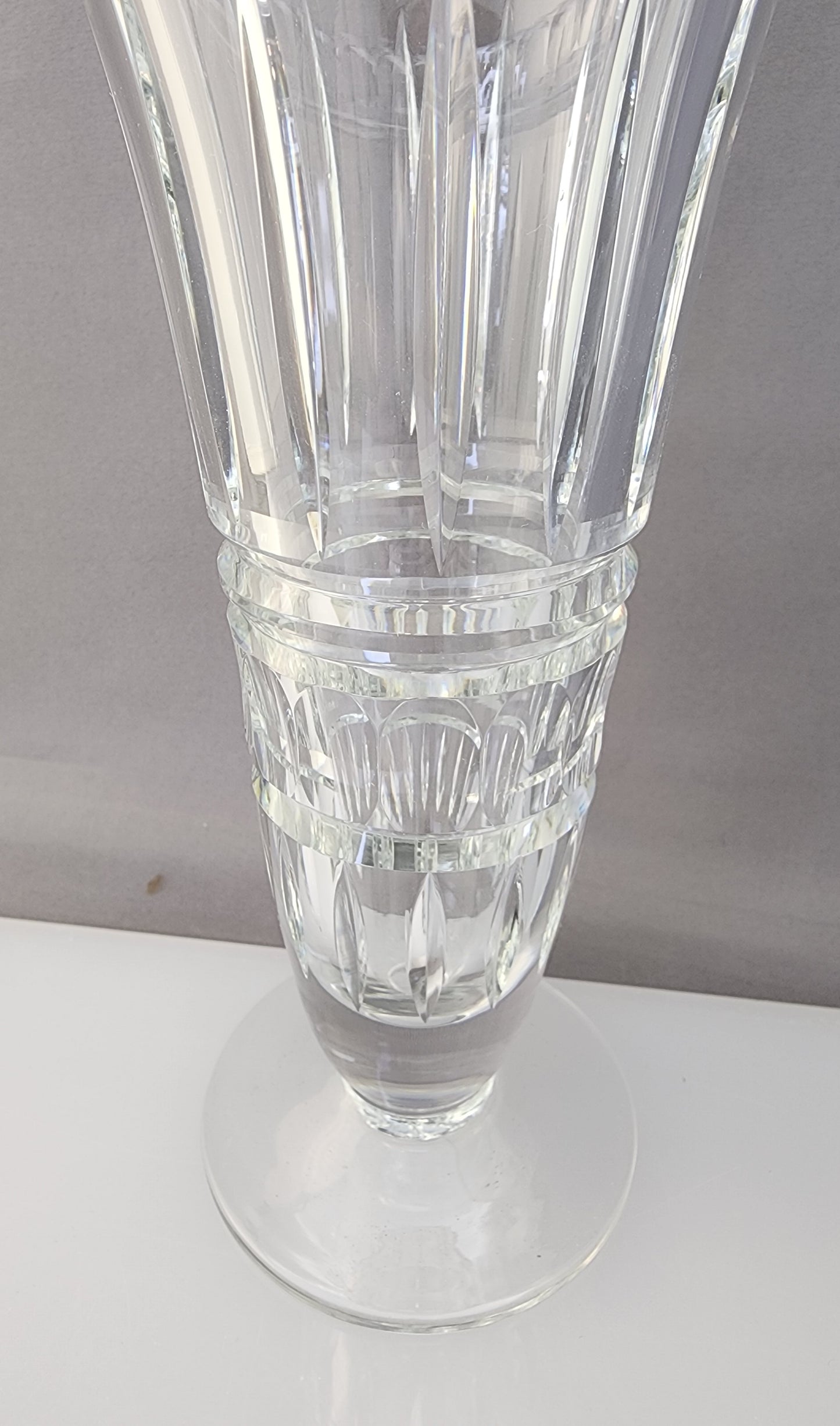 ORourke Hand cut glass vase flared