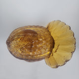 L.E Smith Glass AMBER turkey lid soup bowl