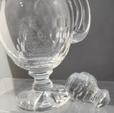 Hand cut glass tea pot hand polished