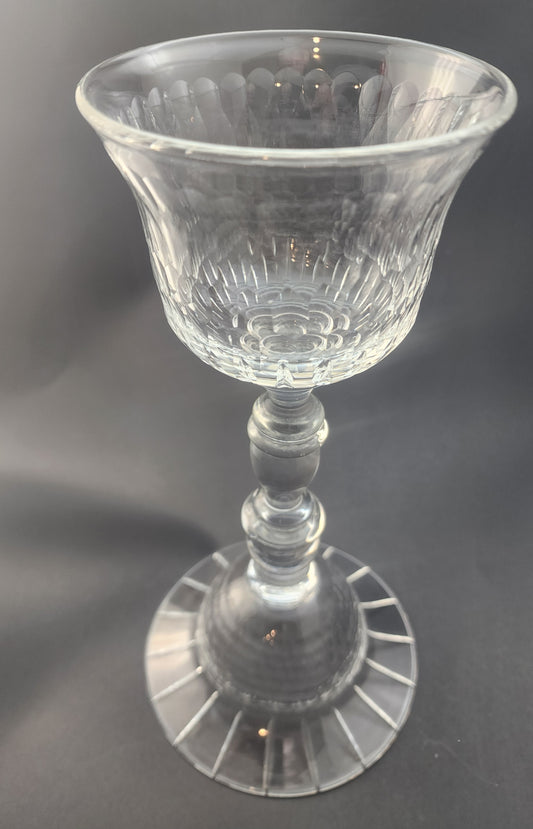 Hand Cut Crystal Chalice Signed O'Rourke 11.5"